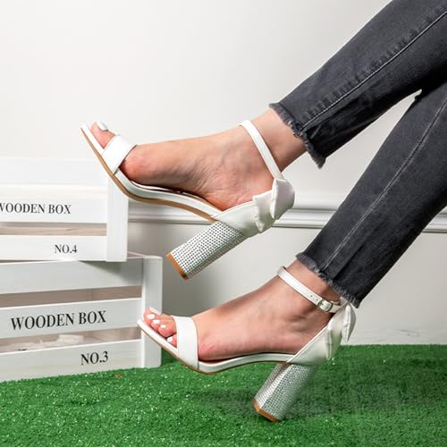 White Heels For Women Open Toe Ankle Strap High Heel Sandals Party Wedding Strappy Buckle Sandals High Heel Design2