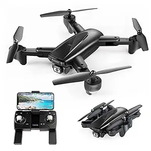 JENDI Drone With 480P 4K Camera Live Video, WiFi FPV Drone For Adults With 4K HD 120 Wide Angle Camera 1200 Mah Long Flight Time Auto Hover Fold Able RC Drone Quad-Copter Black