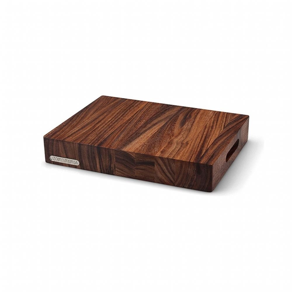 Continenta Hakblok van acaciahout, geolied oppervlak, extreem elegante look, massieve snijplank, met metalen embleem, afmetingen: 39,5 x 30 x 6 cm Continenta Hakblok van acaciahout, geolied oppervlak, extreem elegante look, massieve snijplank, met metalen embleem, afmetingen: 39,5 x 30 x 6 cm