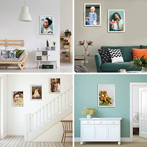 Capcillin 12X18 Picture Frame Wood Pattern Distressed White Poster Frame Set Of 1 thumb #1
