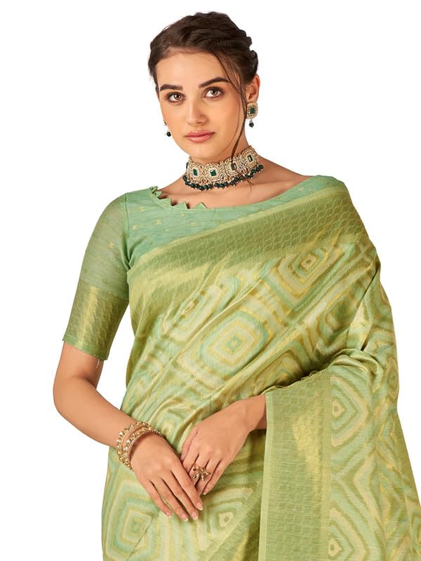 AKHILAMWomen's Cotton Silk Ethnic Motif Woven Design Saree With Unstitched Blouse Piece(Multicolor_ESHWRI79701_AR_Parent)