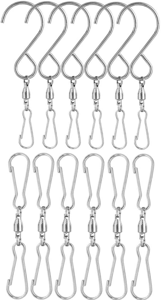 12 pcs Swivel Hooks Clips for Hanging, Stainless Steel