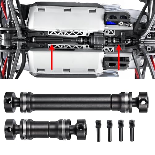 SWX 2PCS RC Drive Shaft Steel Front & Rear Center Shaft Length 70-95mm / 44-47mm Compatible with 1:16th TRX Mini E-REVO Summit Slash 4X4 RC Crawlers Car Upgrade Parts