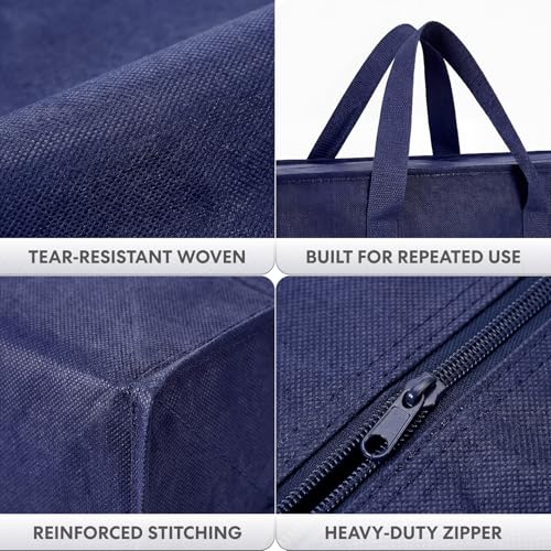 Image of Simpli-Magic Heavy Duty Moving Bags, 12 Pack, Extra Large Reusable Storage & Relocation Bags with Carry Handles & Zipper