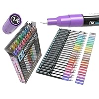 Grabie Acrylic Markers 24 Confetti Kleuren Acryl Verf Stiften Set - 3 Mm Medium Tip, Waterbasis, Niet Giftig Voor DIY Op Steen, Glas, Hout Paint Markers Acrylic