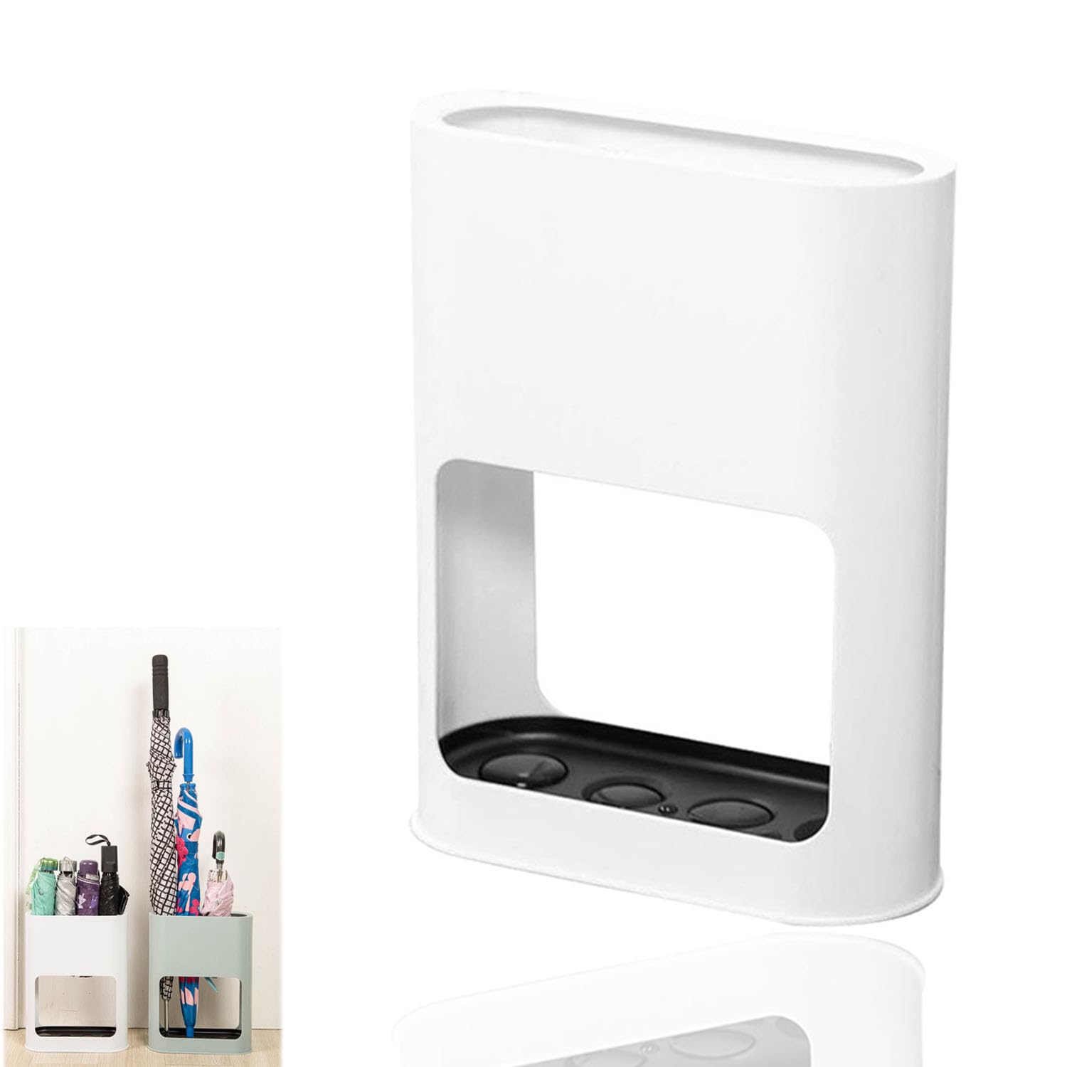 Umbrella Stand For Hallway,Umbrella Holder With Removable Drip Tray,For Long/Short Umbrellas,Saving Space,Home Office Decor,Wrapping Paper(White/28 * 21.8 * 9 cm)