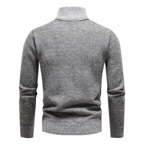 Mens Quarter Zip Pullover Sweater Long Sleeve Mock Neck Tops Casual Knit Lightweight Slim Fit Fashion Sweater Tops4