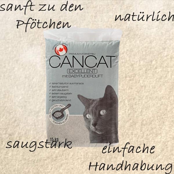 2x15 kg CANCAT Excellent kanadische Premium Katzenstreu Klumpstreu Babypuderduft