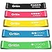 Gritin Bandas Elásticas Fitness/Bandas de Resistencia, Set de 5 Cintas Elásticas Fitness y Musculación de Látex Agradable a la Piel con Guía de Ejercicios de Español y Bolsa Almacenamiento