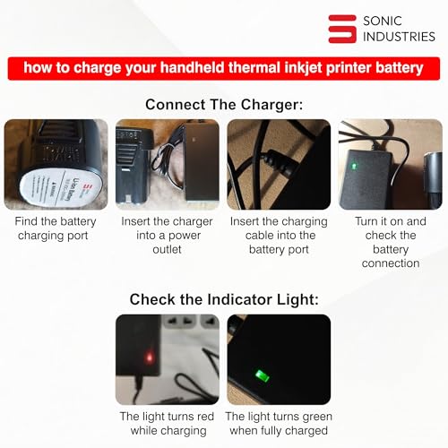 SONIC INDUSTRIES Plastic Body Handheld Thermal Inkjet Printer with Sonic Premium Cartridge - Image 5