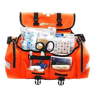 First Aid Kit – Fully Stocked Portable Reflective Bag – First Responder Emergency Response Kit – for Natural Disaster Preparedness – Customizable Storage – Includes 415 Pcs First Aid Supplies