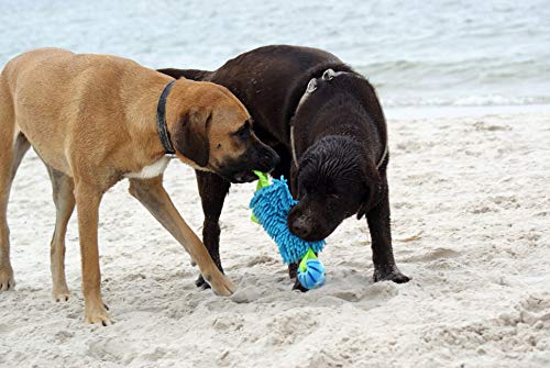 Dingo Mop Bungee Blau Mikrofaser mit Vanille Duft Ball Hundespielzeug Agility Apporte zum Spielen Tauziehen Beweglichkeit Wassertraining 15587-2