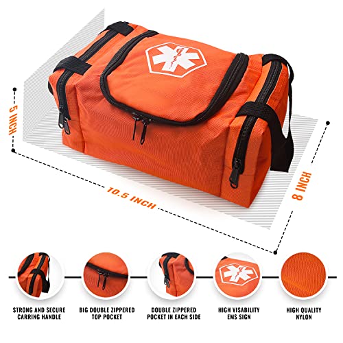 ASA TECHMED First Aid Responder EMS Emergency Medical Trauma Bag EMT, Fire Fighter, Police Officer, Paramedics, Nurse, Orange - Image 3