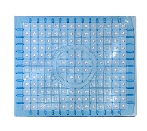 Waroom Home Sink Mat Set of 2, PVC Eco-friendly Kitchen Sink Protector Mat Pad, 12'' X 9.6'', Regular Blue