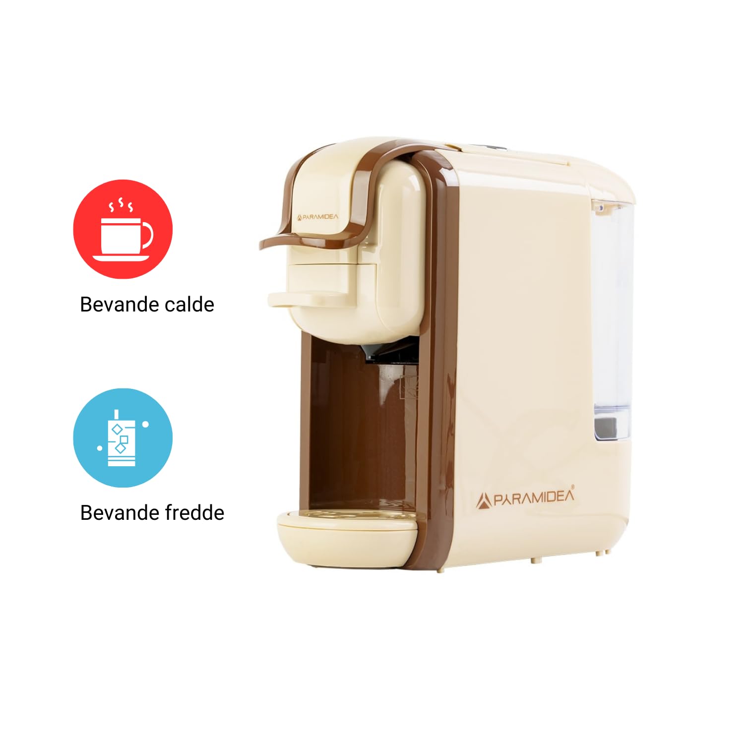 PYRAMIDEA Macchina per Caffè 3 in 1 Compatibile con Nespresso Dolcegusto e Cialde Bevande Fredde da 0,6L Nero ICP310B