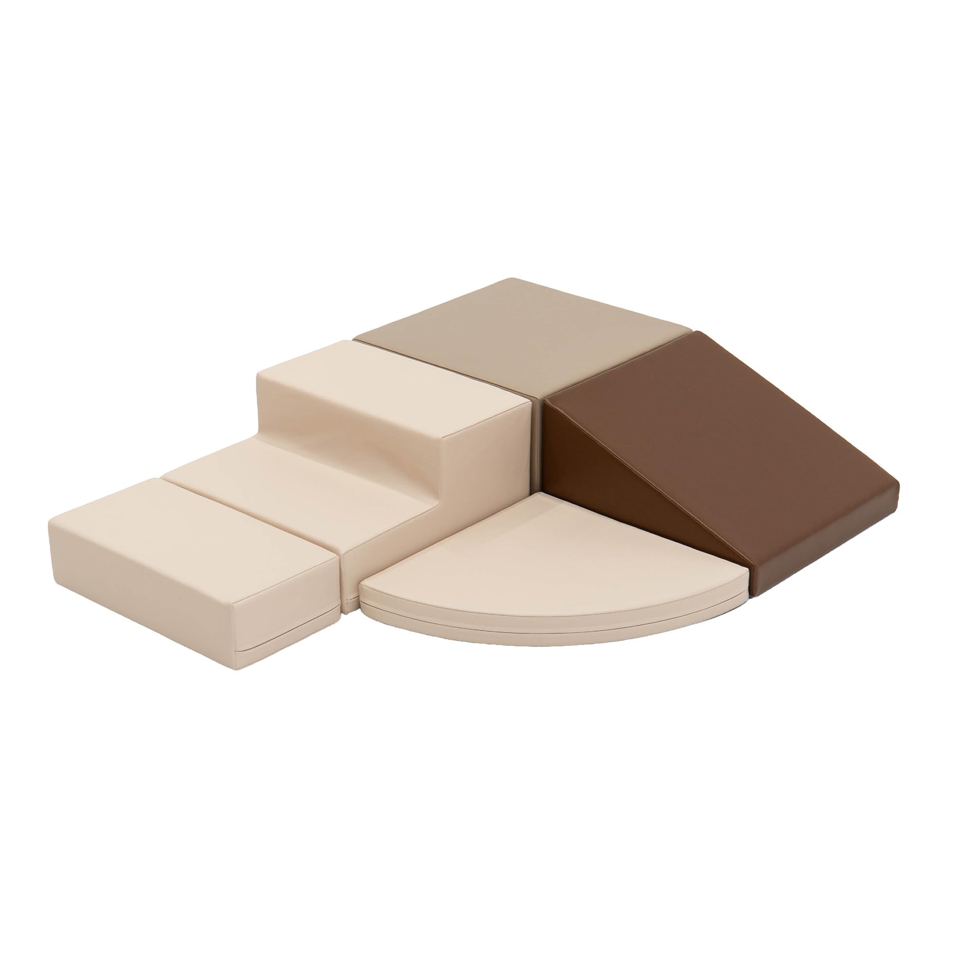 IGLU SOFT PLAY Corner Climber 5er Softbausteine Set für Kleinkinder & Babys – Kletterbausteine aus Schaumstoff – Krabbellandschaft & Motorikspielzeug für Zuhause (Chocolate Dune)