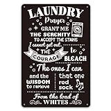 Funny Laundry Room Quote Metal Tin Sign Wall Decor, Laundry Prayer Grant Me the Serenity to Accept Laundry Room Sign for Home Decor Gifts