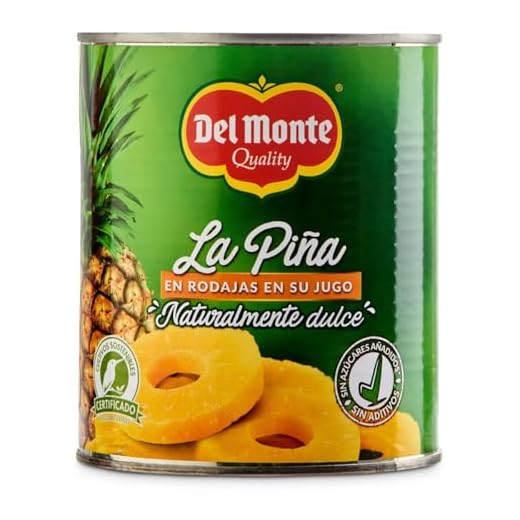 DEL MONTE piña en rodajas en su jugo lata 510 gr
