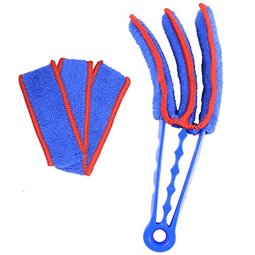 Microfiber Blind Cleaner Shutters Window Blind Vertical Blinds Air Conditioner Blinds Blue(2*Microfiber Cloth)