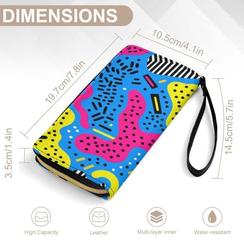 80s 90s Wallet Wristlet Zipper Purse with Hand Strap Travel Credit Card Holder for Adult Daily Use Gifts2