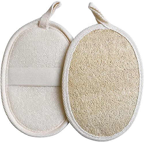 Esponja de lufa natural, esponja de lufa para ducha, exfoliante, cuerpo de lufa, cepillo de esponja de baño natural para hombres, durabilidad