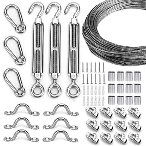 Globe String Light Suspension Kit, Outdoor Light Guide Wire, Vinyl Coated Stainless Steel Steel...