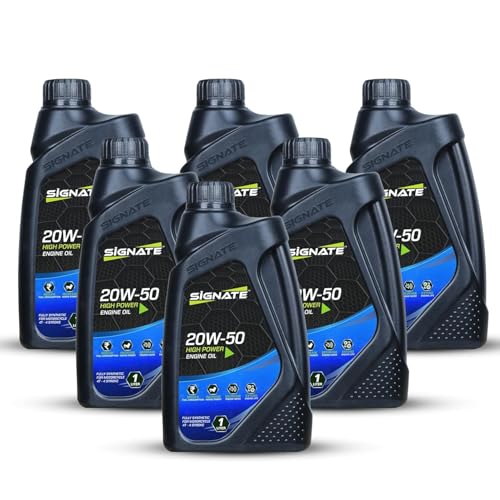 Image of Signate 20W50 Street Race Bike Engine Oil 1L, High Performance Engine Oil for Motor Cycle, Maximum Gear Protection & Efficient Performance Bike Oil (Pack of 6)