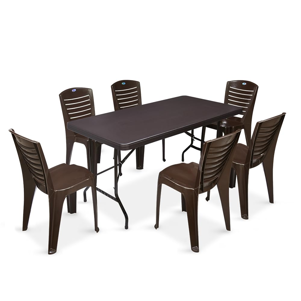 Nilkamal Celebrationz Rectangular 6 Seater Virgin Plastic Dining Table