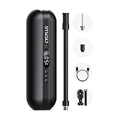 CYCPLUS Electric Air Compressor Portable Bicycle Pump Car Tire Inflator, Max 150 PSI, Auto Shut-Off Air Pump with Presta and Schrader Valves for All Bicycles Motorcycles and Cars