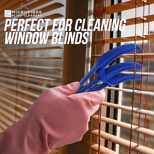 Venetian Blind Cleaner Tool and 2-in-1 Window Blind Duster Cleaner Brush with Removable Washable Microfibre Sleeves - Ideal for Air Conditioner Car AC Vent and More