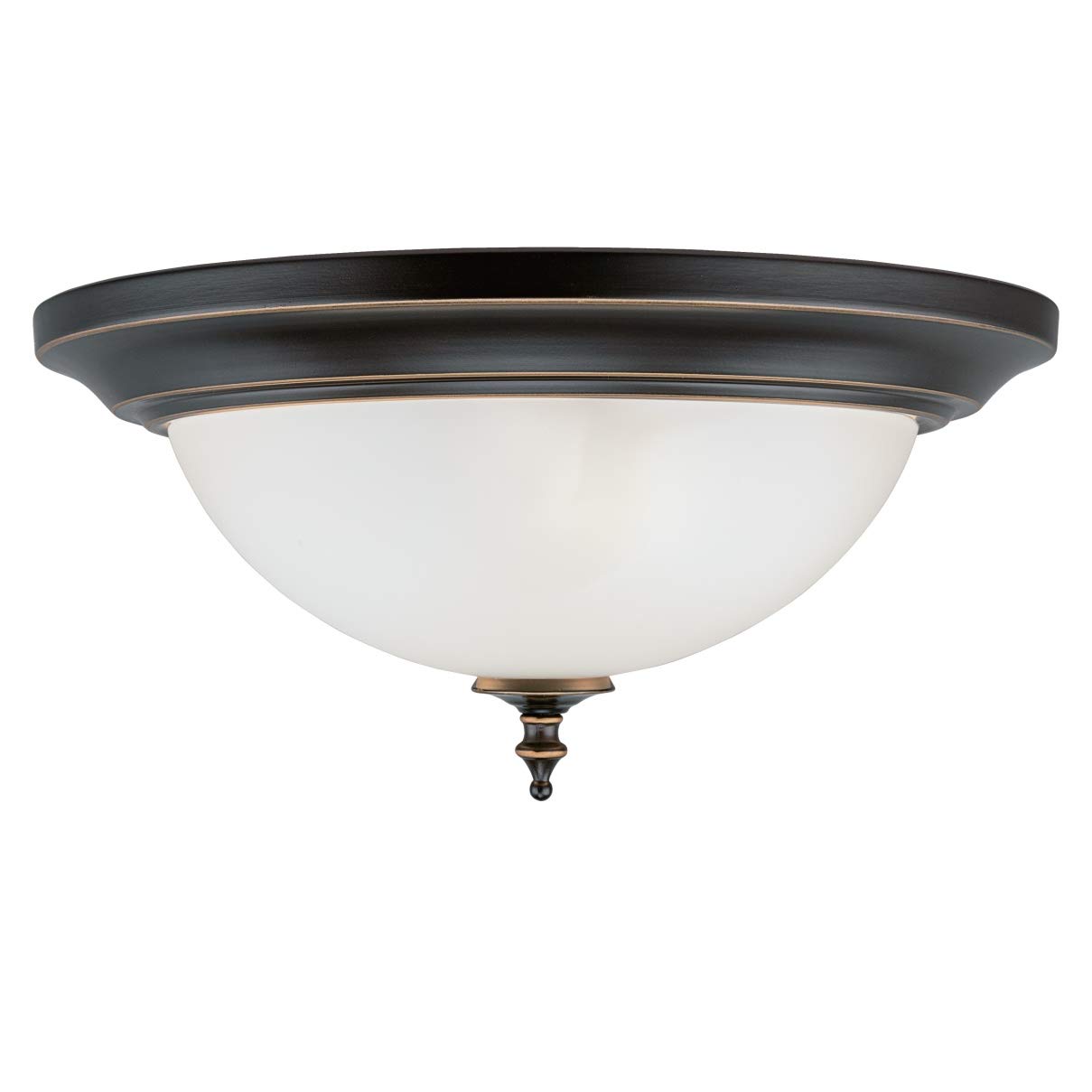 Westinghouse Lighting 6304840 Harwell oprawa sufitowa do wnętrz, podtynkowa, wykończenie bursztynowego brązu, z matowym szkłem, 33 cm