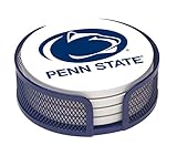 Thirstystone VPASU-HA23 Stoneware Drink Coaster Set with Holder, Penn State University