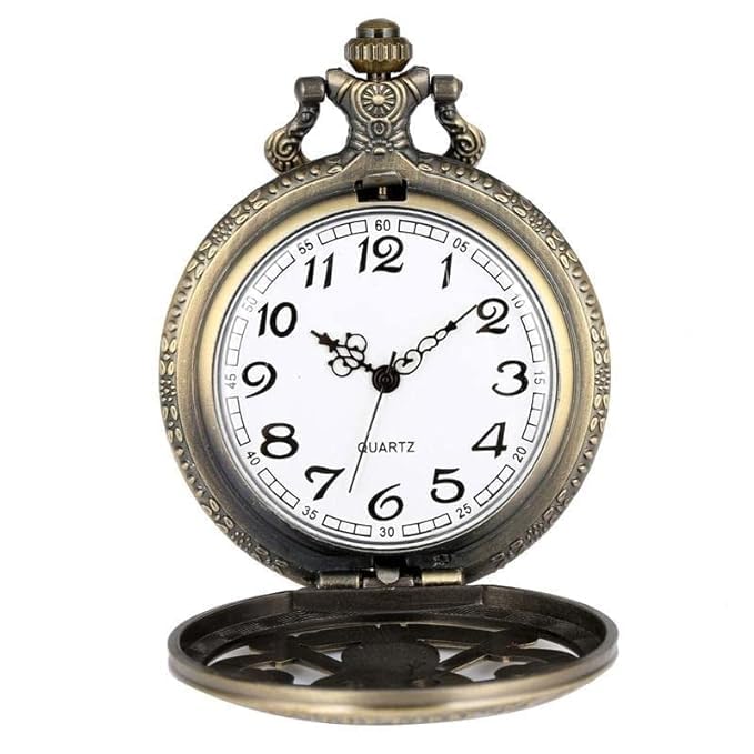 Image of Pocket Watch Metal Keychain Retro Vintage for Gifting With Key Ring Anti-Rust