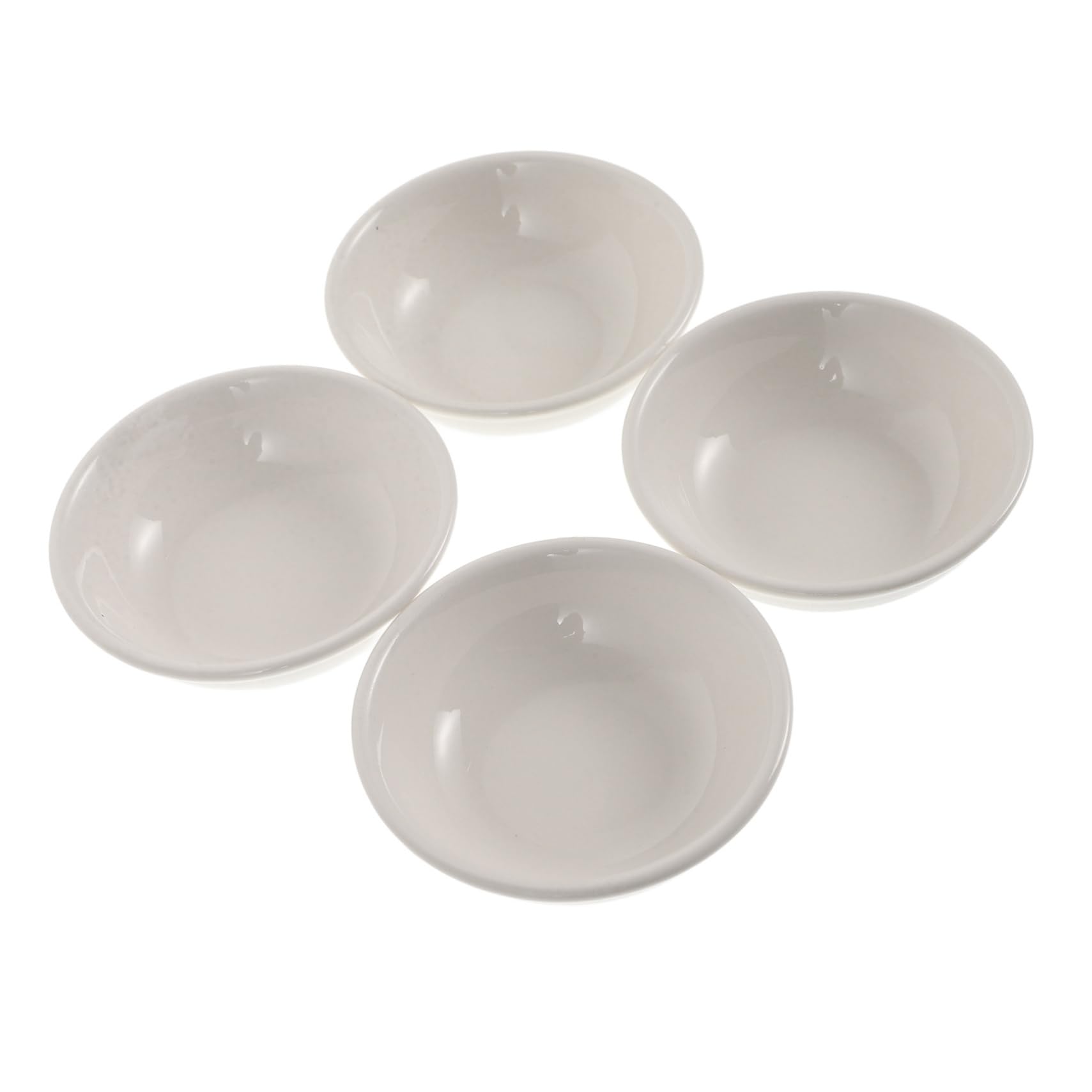 COLLBATH 4pcs Condiment Plate Sauce Bowls Sushi Plate Food Serving Bowl Vinegar Dish Condiment Bowls Small Dipping Bowls Ramekins Serving Dishes Sauce Plate Dipping Plates White re-usable