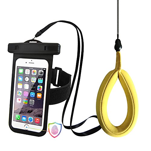 Waterproof Phone Pouch for iPhone 11 Pro/11, XS, X, 8 Plus,7 Plus, 6 Plus or Other 5.5 Inch Cell Phone, with Floating Wrist Strap for Key or Sunglasses, Universal TPU Dry Bag
