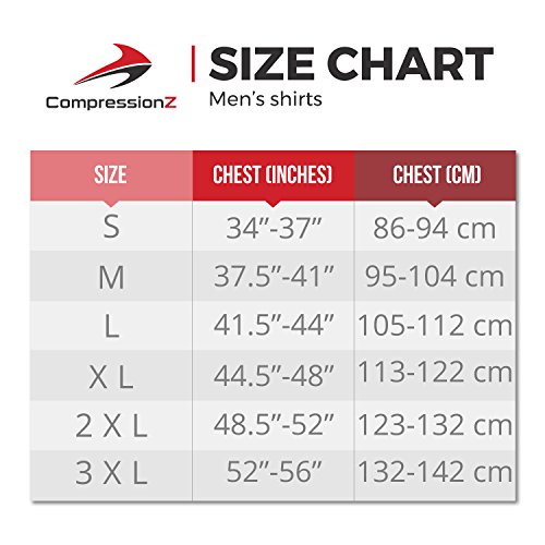 CompressionZ Mens Quick Dry Compression Long Sleeve Shirt - M, Black