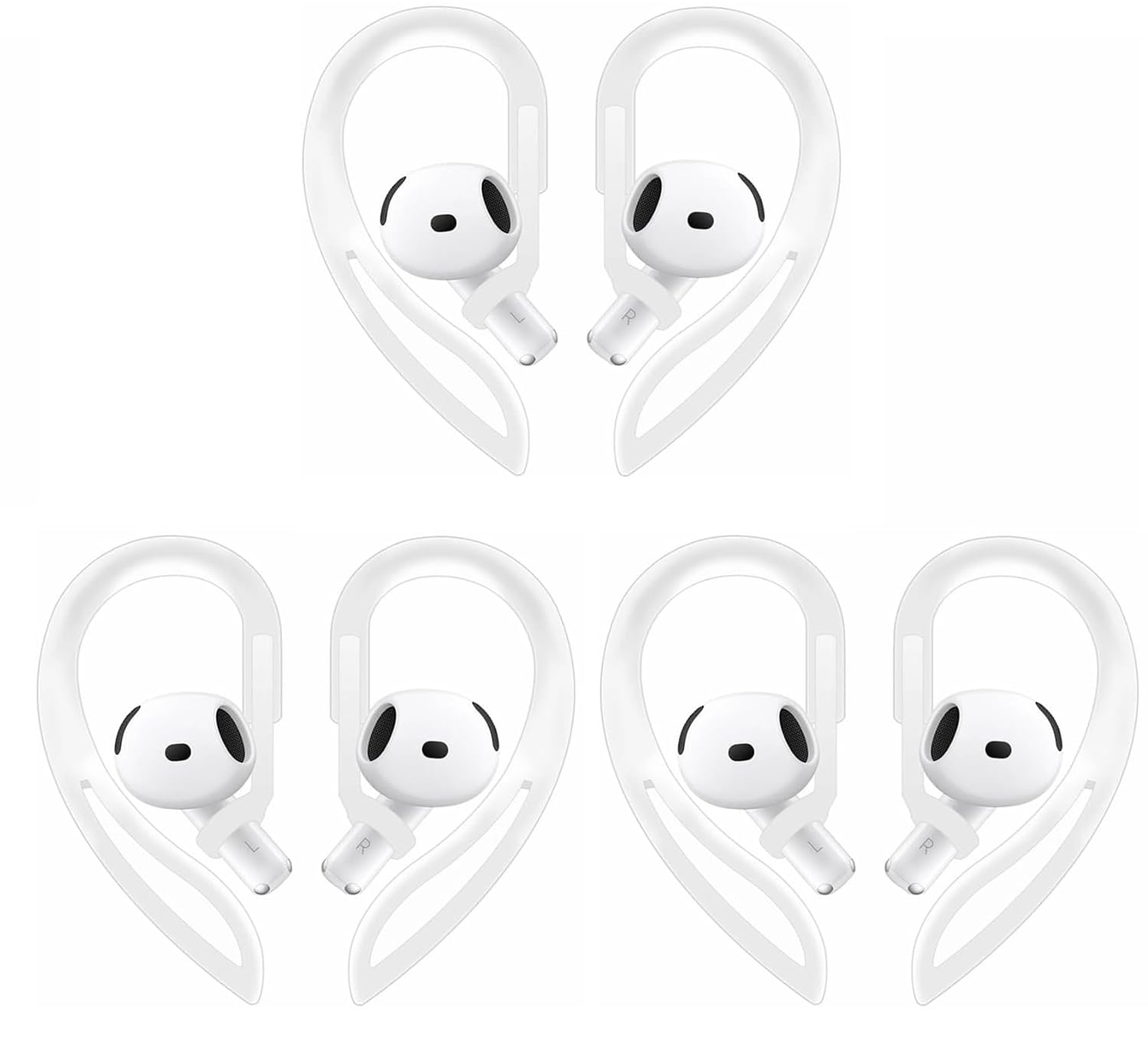 ALXCD Ear Hooks Compatible with AirPods4 AirPods Pro 3 Earbuds, Adjustable Over-Ear Soft Earhook [Anti Slip][Anti Lost], Compatible with AirPods 4 3