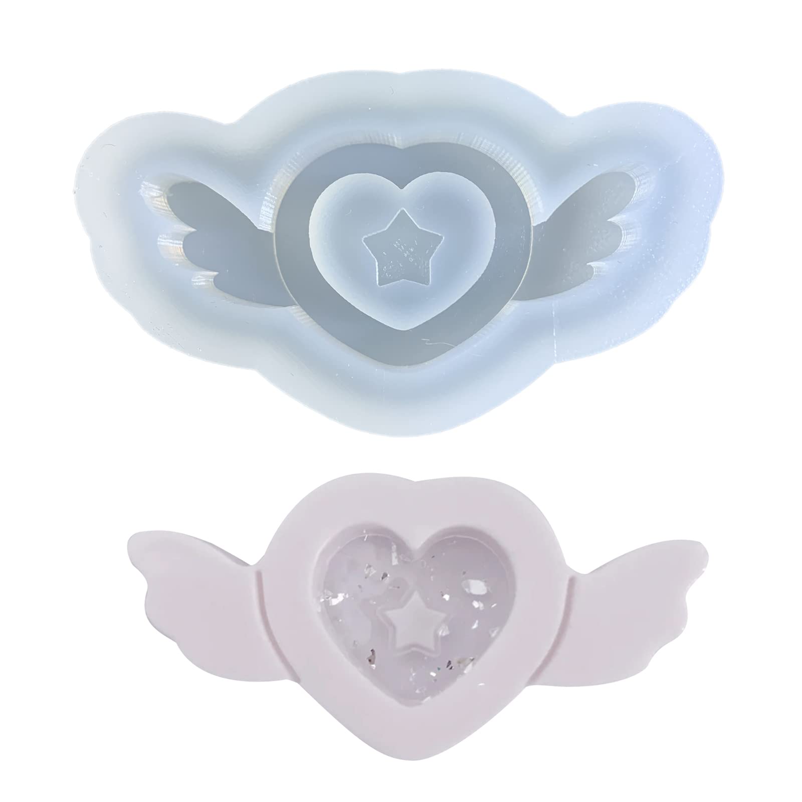 NEWFT Clear Silicone Resin Casting Shaker Mold Resin Epoxy Mold for Crafts Pendant Keychain Jewelry Making