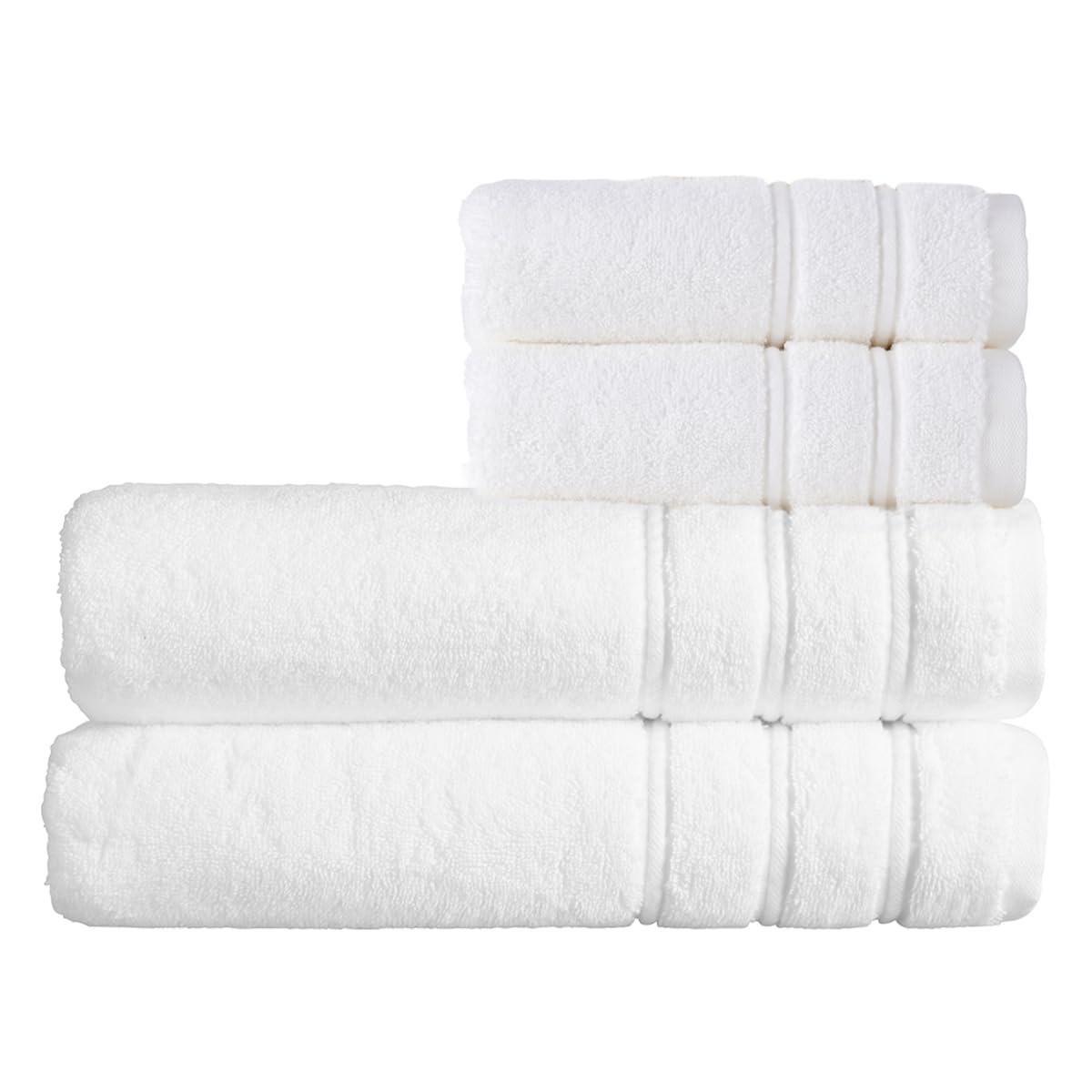 Christy White Antalya Bath Sheets Set | 4 Piece | 100% Turkish Cotton | 600Gsm | Soft Plush Luxury Towel Set | 2 Bath Sheets 2 Hand Towels | Quick Dry |