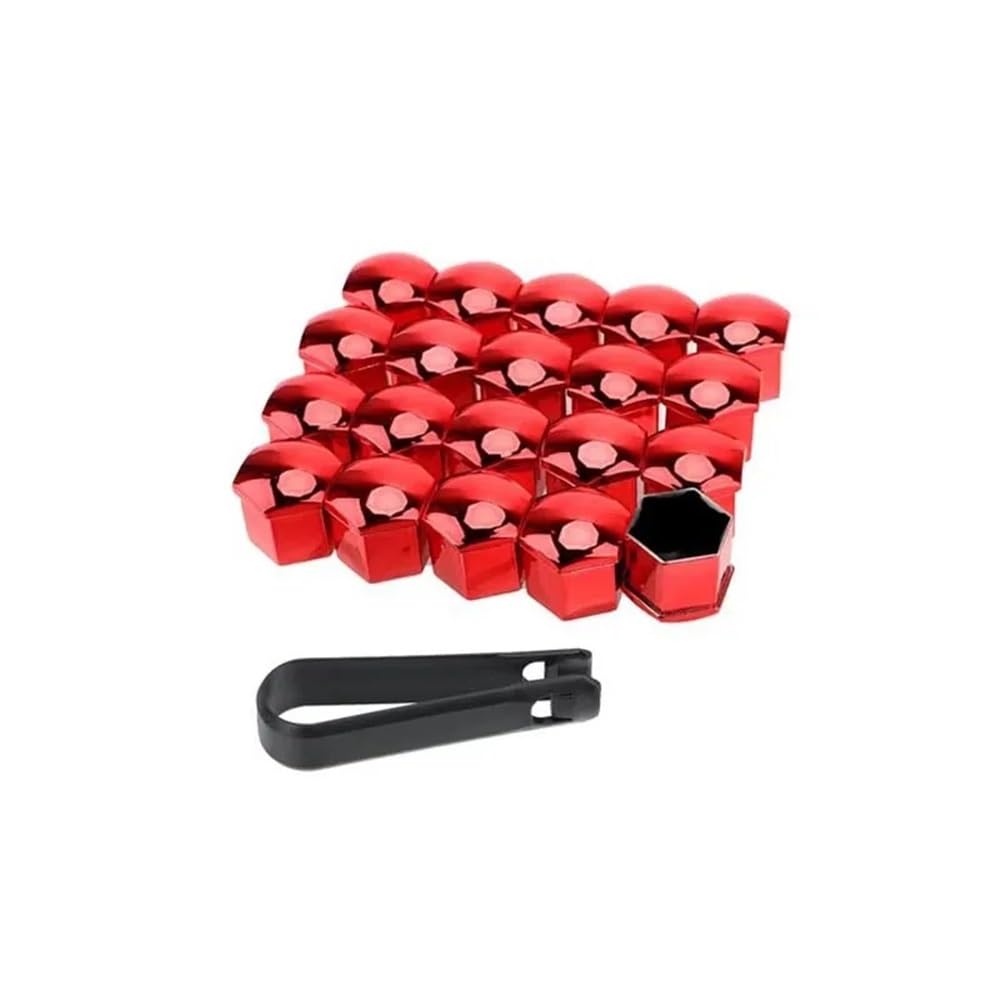 LOCKLGFMCZ 20/40Pcs Car Wheel Nut Caps 17/19/21mm Auto Hub Screw Cover Black Plastic Anti Dust Bolt Covers Tire Accessories(WHITE,17mm)