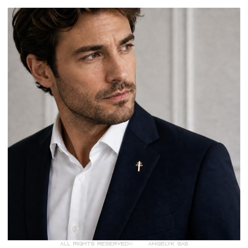 BOBIJOO Jewelry - Pin's Croix de Lorraine 20mm Bleu Blanc Rouge - Finition Émaillée et Dorée à l'Or Fin