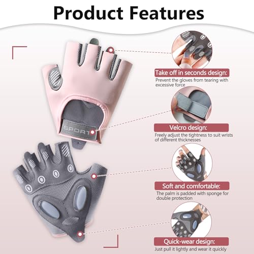 Image of TecoKart Gym Gloves Half Hand Gloves for Women Weight Lifting Gloves for Gym Workout Bike Gloves Gym Accessories for Women Liquid Silicone Anti-Slip and Wear-Resistant Hand Gloves for Women & Men