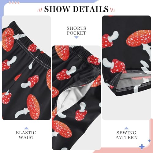 CaTaKu Boys Fairytale Mushroom Pants for Boys Girls Wide Leg Sweatpants Kids Long Bottoms with Pockets Size 6-14Y4