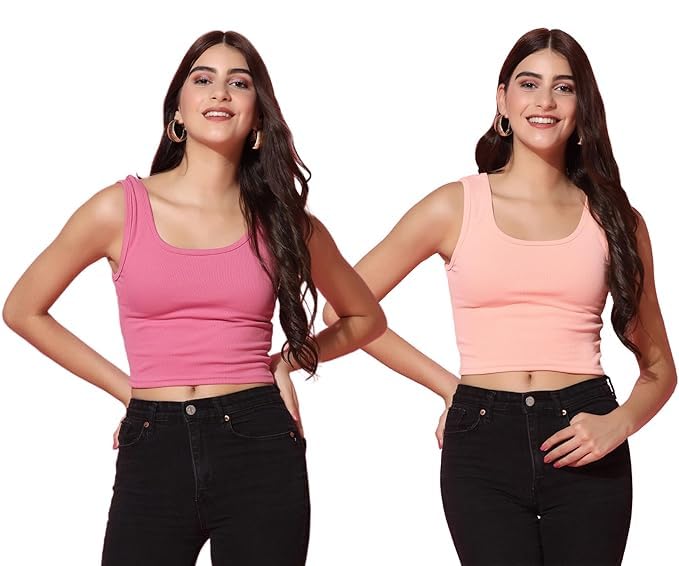 luissa Women's Ribbed Tank Top | Sleeveless Round Neck Cotton Blend Camisole | Fit Stretch Vest | Soft Summer Top | Basic Layering Tank for Girls & Women-picture-41