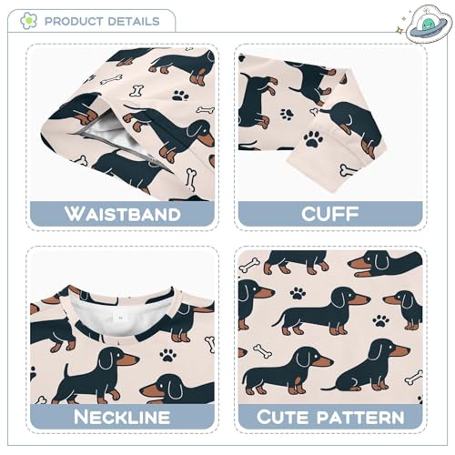 JUNZAN Dachshund Paws Pink Big Boys Hooded Sweatshirt Crewneck Outerwear for Kids Athletic 4T3