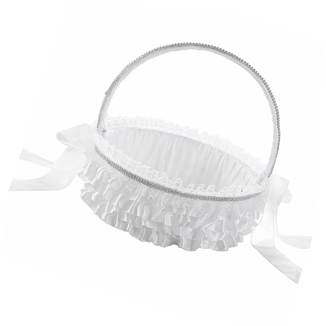 Cabilock 2stücke Hochzeitsblumenkorb Für Blumenmädchen Design Mit Spitzenrand Für Zeremonien Und Feierlichkeiten Leicht Und Tragbar Streuen Von Blütenblättern