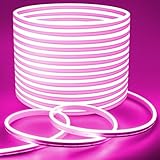Lamomo LED Strip Lights, 32.8Ft Pink Neon Led Rope Lights, 0.65in/Cut DIY Flexible Silicone Waterproof 24V Led Light Strip for Bedroom,Indoor, Living Room, Kitchen（Power Adapter not Included）