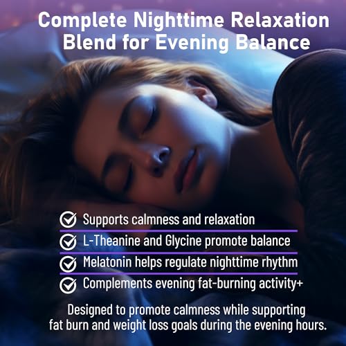Night Time Fat Burner for Weight Loss - Metabolism Booster Nighttime Belly Fat Burn & Natural Appetite Suppressant Supplement for Men Women - Relaxation Weight Control Support Pills - Image 5