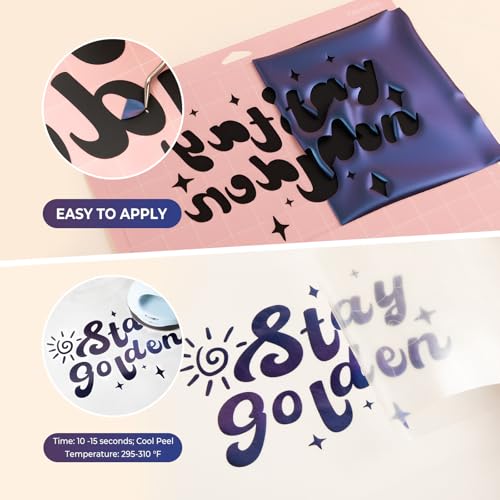 Image of HTVRONT Chameleon HTV Heat Transfer Vinyl - 12 inch x 8ft Purple to Royal Blue HTV for Shirts, Iron on Vinyl for All Cutting Machine - Easy to Cut & Weed for Heat Transfer Design