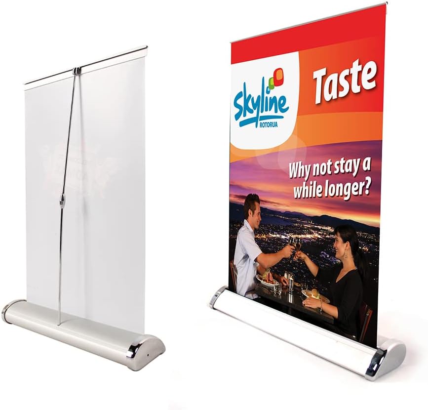 Displayfactory A4 Mini Retractable Roll Up Banner Stand